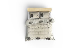 L'essentiel linge de maison Juego de funda de edredón doble Beige y Gris